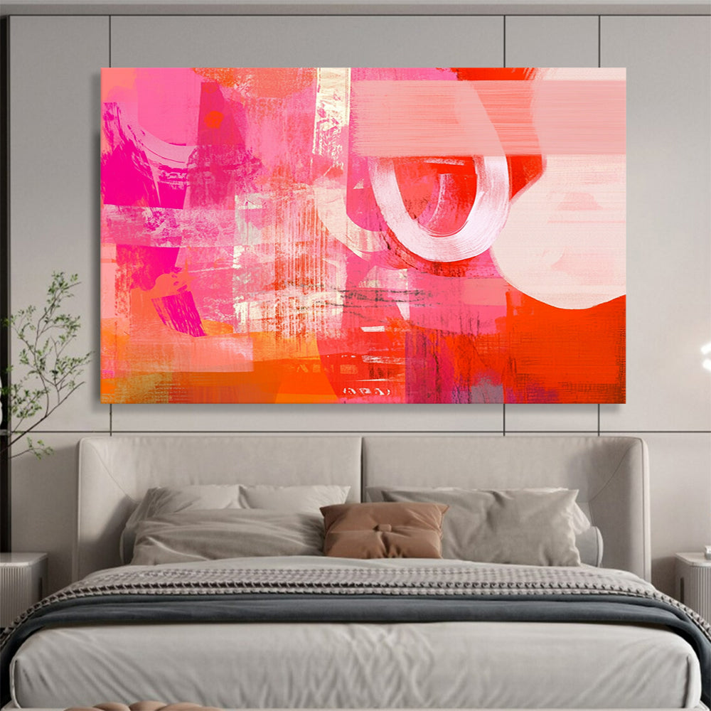 “Vibrant Pink - Orange Abstract” - Expressive Abstract Painting HB0532