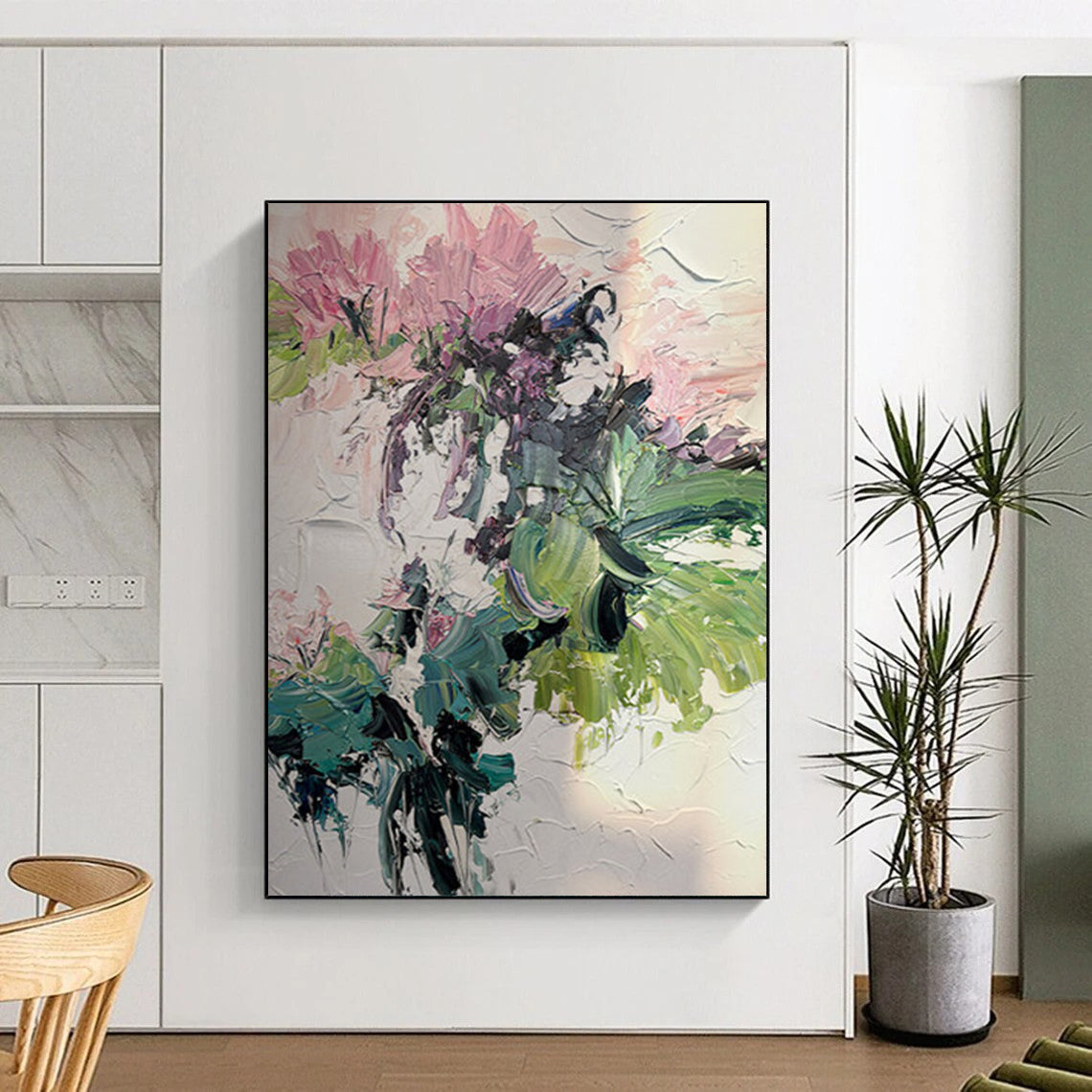 Large Custom Abstract Artworks: Hand-Painted Textures for Living Room & Hallway DTP271