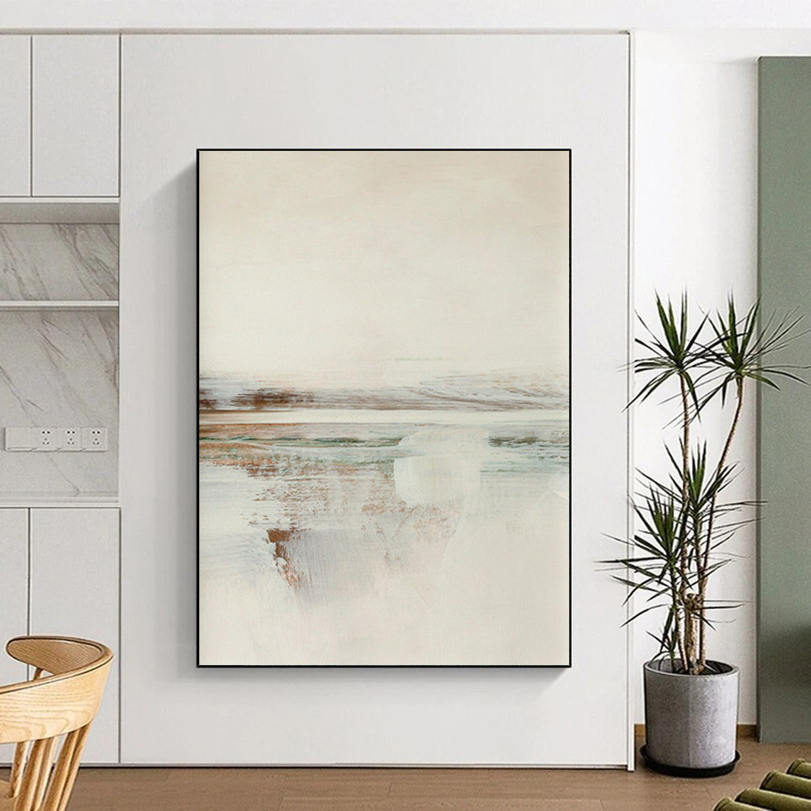 Custom Handmade Abstract Paintings: Big Sizes, Textured Details for Bedroom & Hallway DTP225