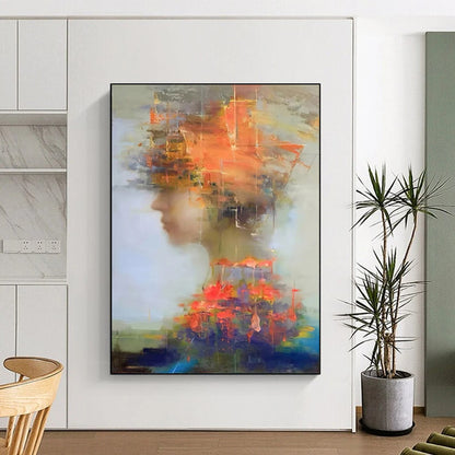 Custom Abstract Paintings: Big Sizes, Textured Excellence for Living Room & Bar DTP318