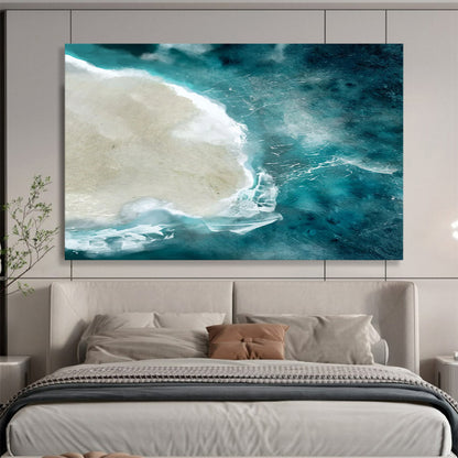 Aerial Coastal View - Large Colorful Living Room Centerpiece DLZ125