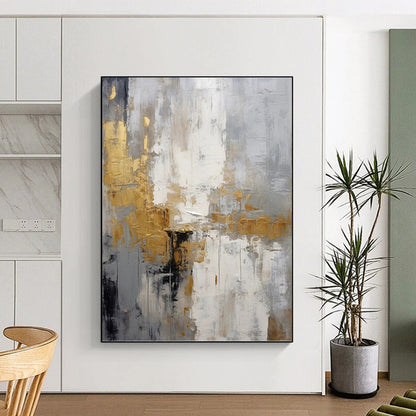 Large - Format Custom - Painted Textured Canvas Abstract for Dining Room & Bar DKH1062