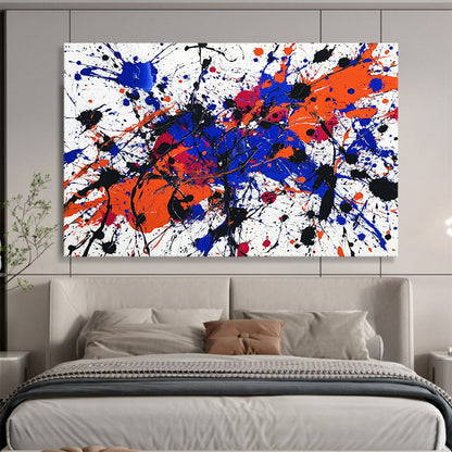 Splatter Abstract Expressionist - Dynamic Abstract Oil Painting On Canvas HB0484