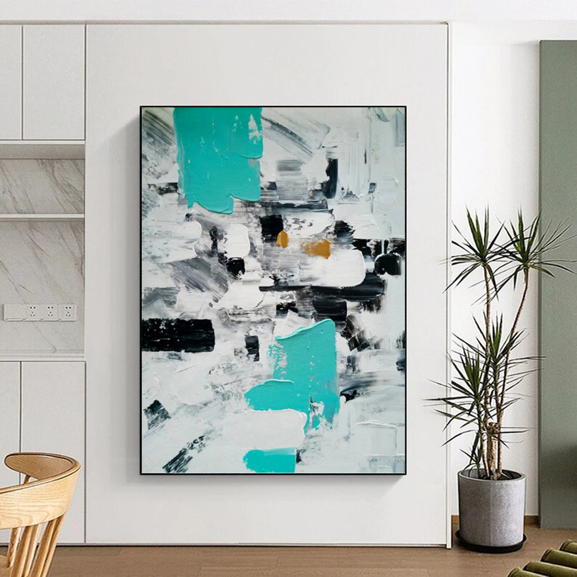 Dynamic Hand - Painted Textured Abstract Painting for Living Room & Office DKH1347