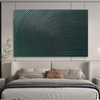 “Green Circular Textures” - Deep Greens, Textured Circular Patterns - Abstract Acrylic Painting HB1752