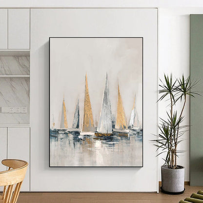 Large - Sized Graceful Hand - Painted Textured Abstract Painting on Canvas for Dining Room & Hotel DKH1416