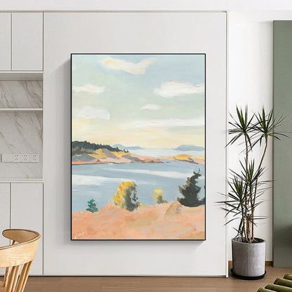 Large - Format Hand - Painted Custom Abstract Canvas (with Abundant Textures), for Decorating Living Room and Bar DKH1460