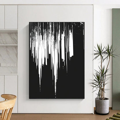 White Dripping with Texture "Rustic Drip" Painting On Canvas HB309