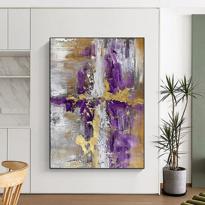 Textured Depths: Hand - Painted Custom Abstract Canvas for Bedroom and Office DTP135