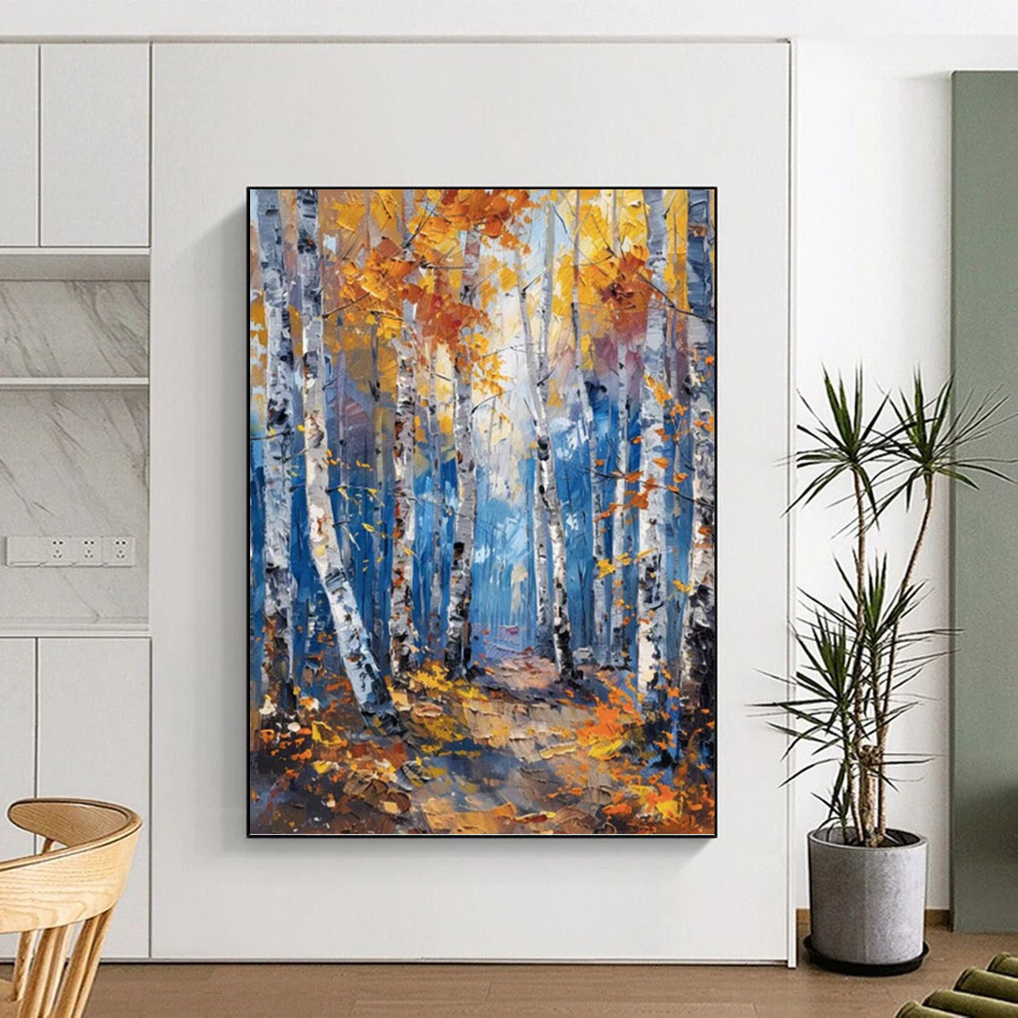 Large - Sized Mesmerizing Hand - Painted Textured Abstract on Canvas for Bedroom & Living Room DKH1406
