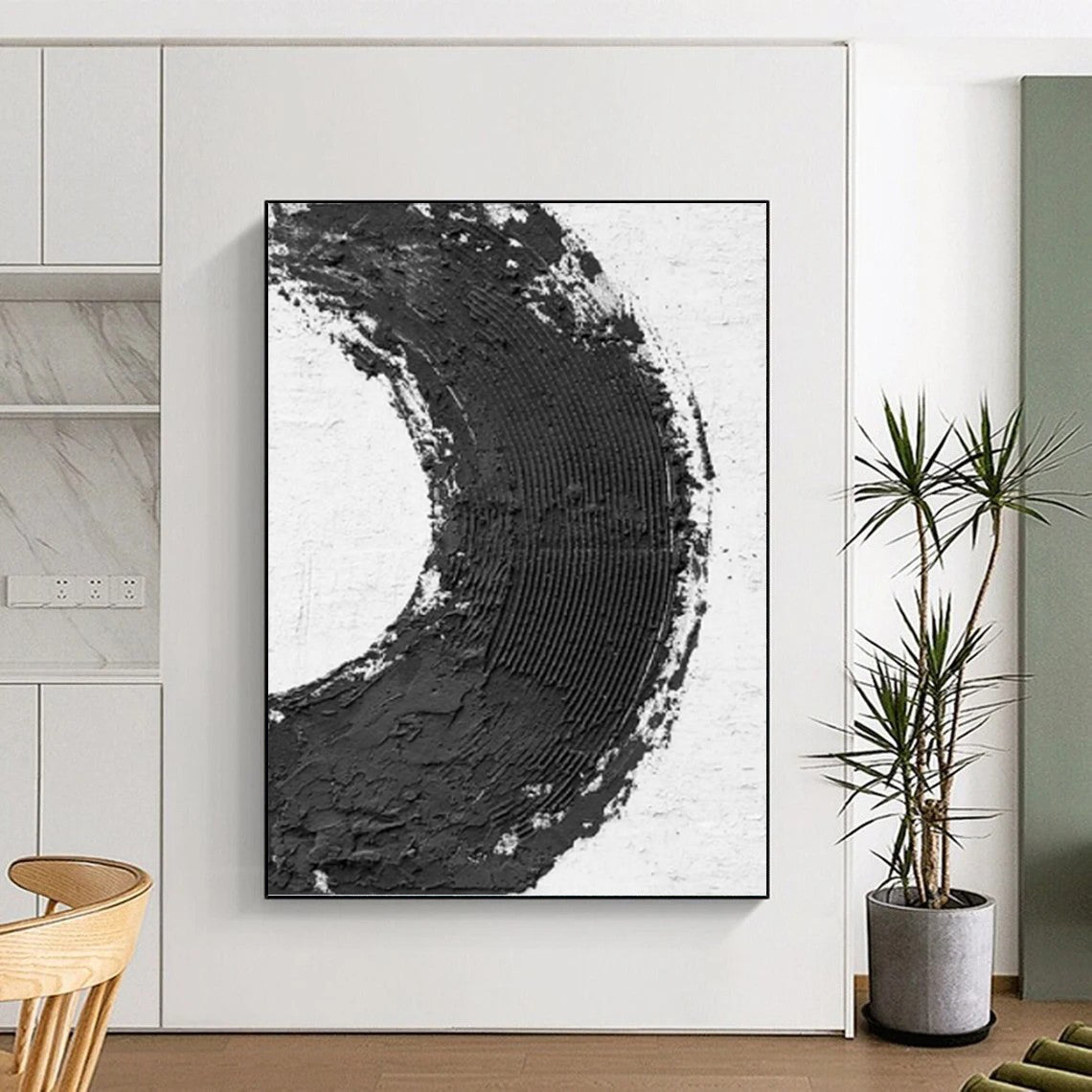 Vertical Hand - Painted Large Custom Abstract Gem for Office and Bar DKH1675