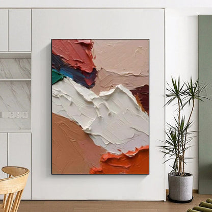 Custom Hand-Painted Abstract Paintings: Big Sizes & Textured Details for Living Room & Hallway DTP263