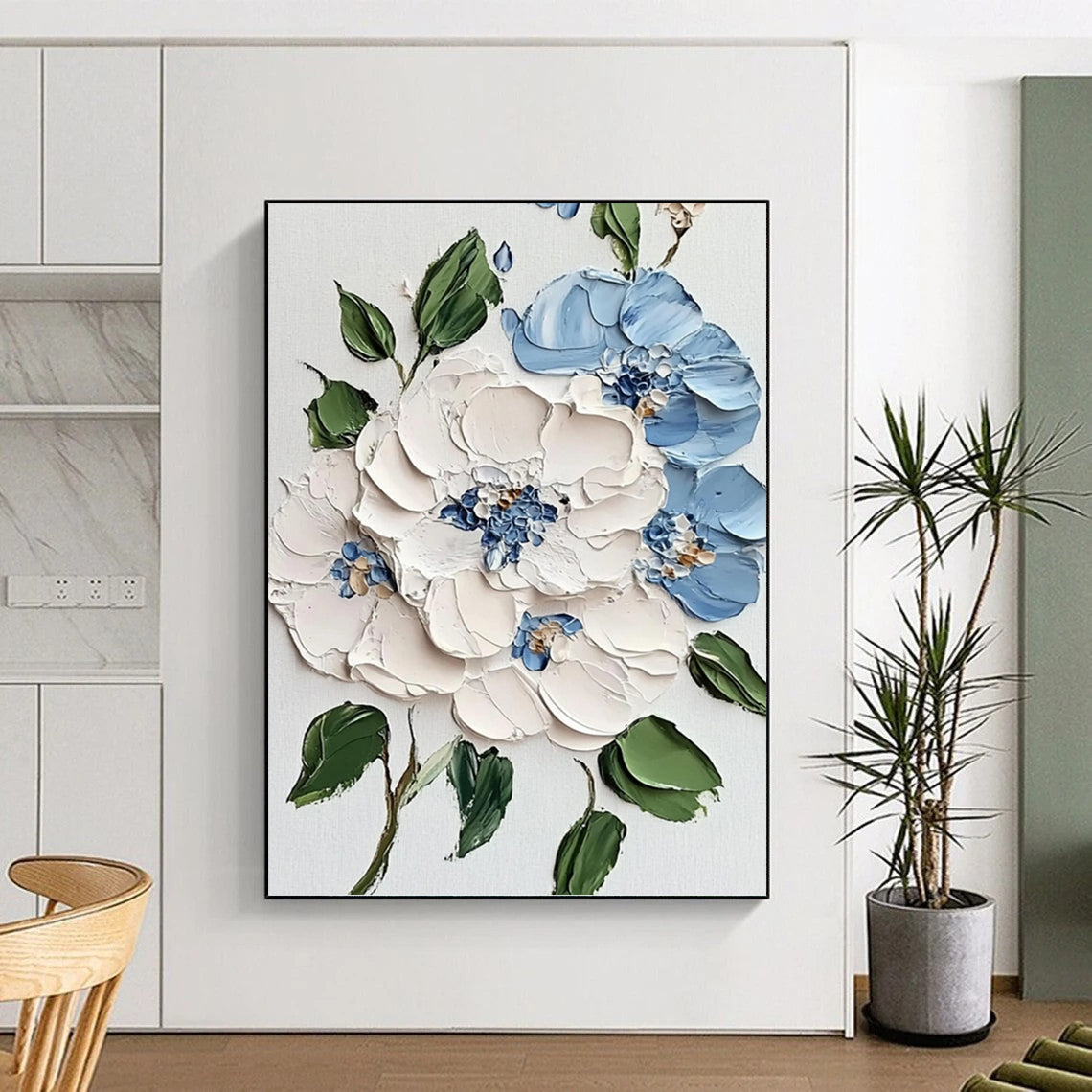 Alluring Hand - Painted Textured Abstract on Canvas for Bedroom & Entryway DKH1387