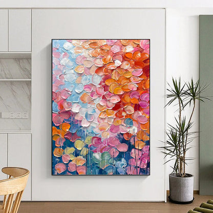 Vertical Hand - Painted Textured Custom Abstract Canvas for Dining Room and Hotel DKH1657