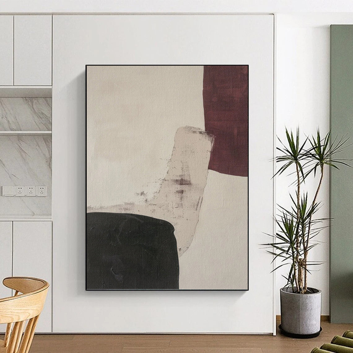 Designer - Inspired Innovation: Hand - Crafted Textured Canvas Abstract for Bedroom & Dining Room DKH1152