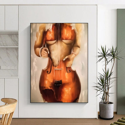 Vertical Hand - Painted Custom Abstract Gem for Living Room and Hotel DKH1648