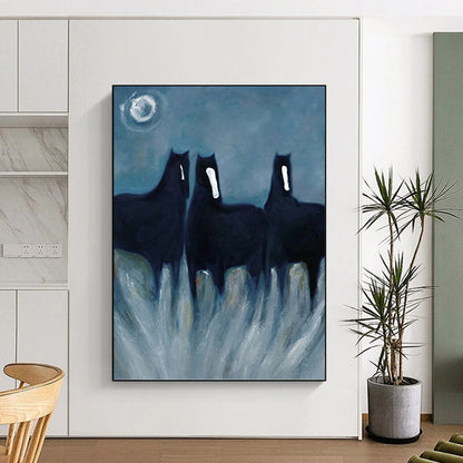 Large - Scale Hand - Painted Custom Abstract Canvas (with Unique Textures), for Decorating Dining Room and Bar DKH1444