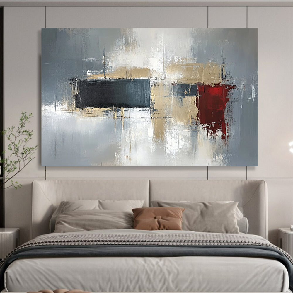 “Teal and Gold Abstract Drip” - Teal, gold, white, beige; Abstract drip with teal and gold; Acrylic Painting On Canvas HB1284