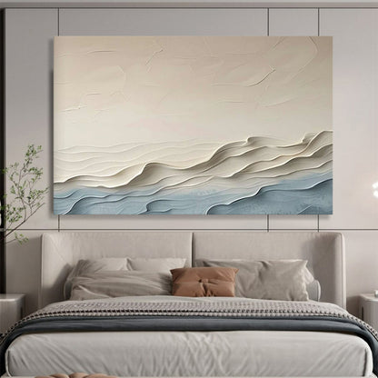 Textured Neutral Waves - Serene Living Room Art DLZ251