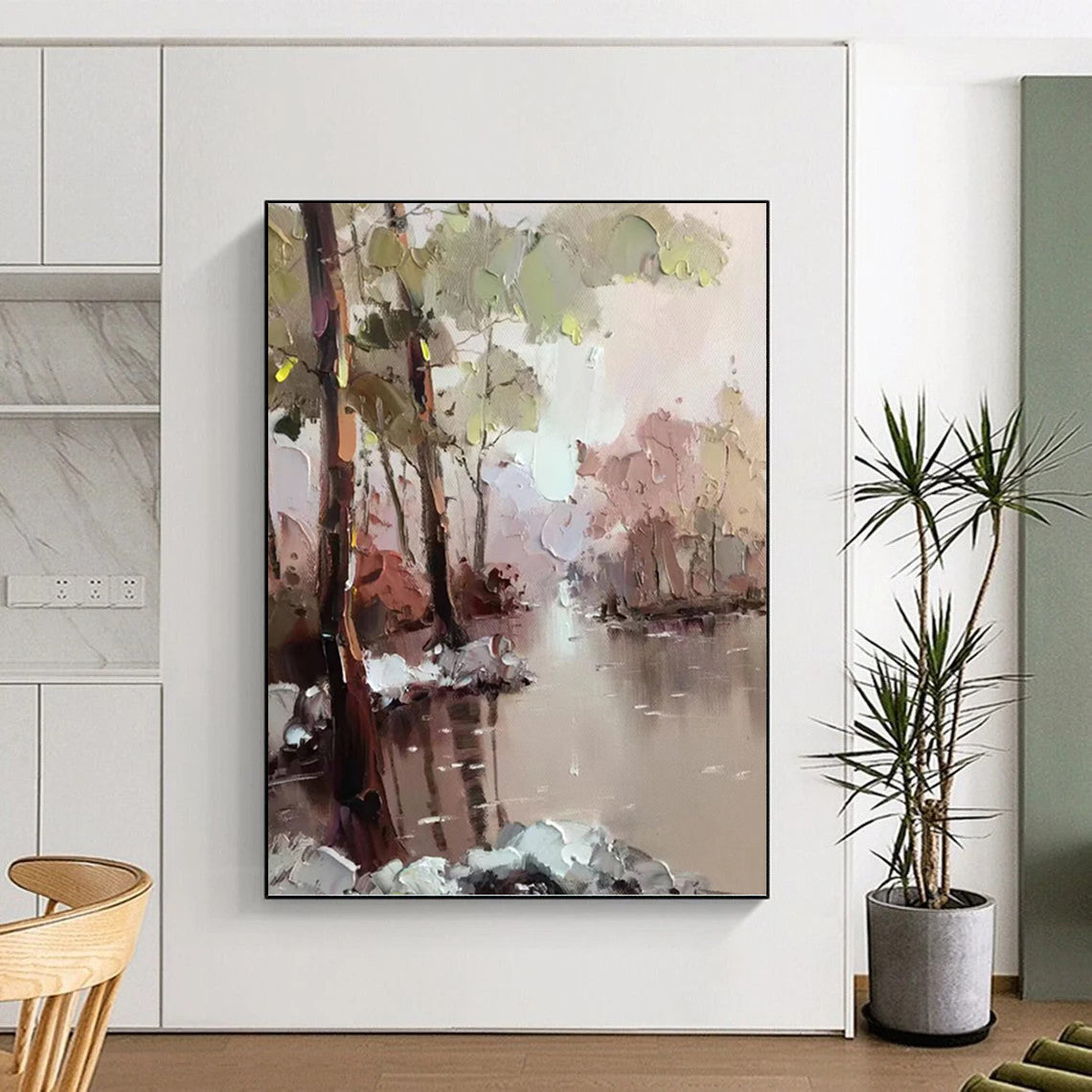 Alluring Hand - Painted Textured Abstract Canvas for Bedroom & Entryway DKH1296