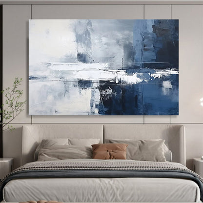 Blue - Gray Abstract Cityscape - Modern Office Decor DLZ103
