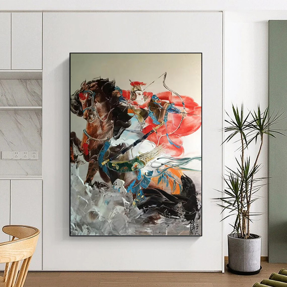 Colossal Vertical Hand - Painted Custom Abstract Enigma (with Lava Textures) for Dining Room and Hotel DKH1589