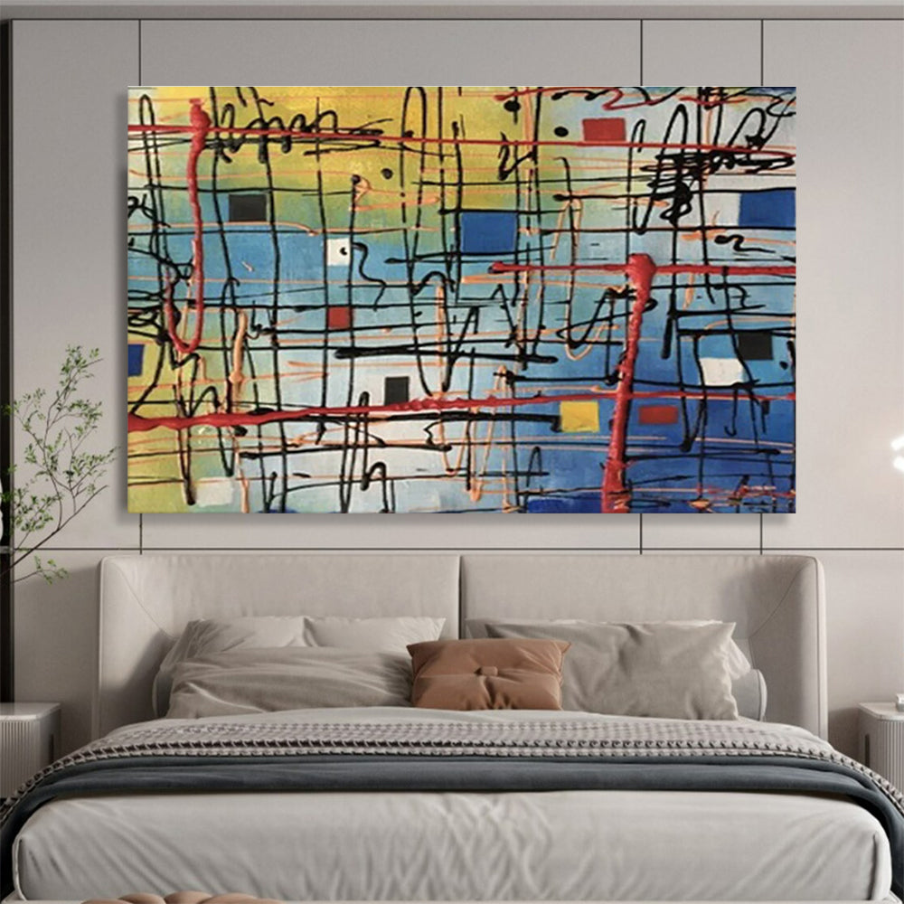 Inspiring Original Giant Textured Hand - Crafted Abstract Painting for Transformed Environments DKH842