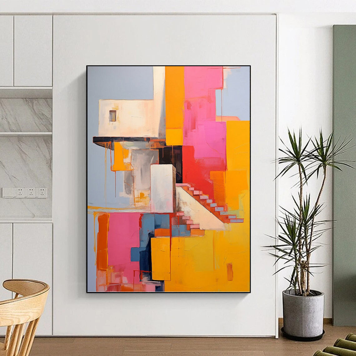 Dazzling Hand - Painted Textured Abstract Art for Office & Hallway DKH1323