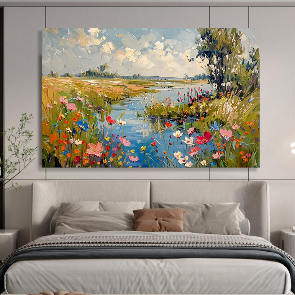 Bold Original Giant Textured Hand - Painted Abstract Wall Art for Impactful Decor DKH833