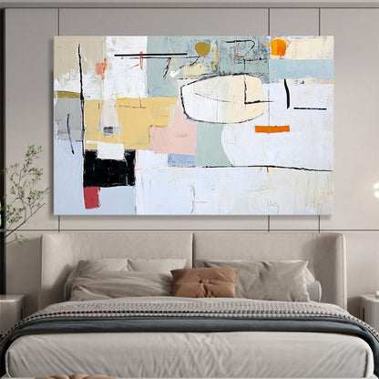 “Pastel Abstract” - Yellow, Pink, Blue, Soft Shapes - Impressionist - Inspired Acrylic Painting HB1532