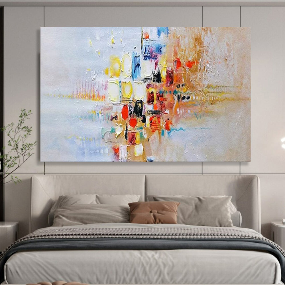 Colorful Abstract Cityscape - Vibrant Living Room or Office Art DLZ180