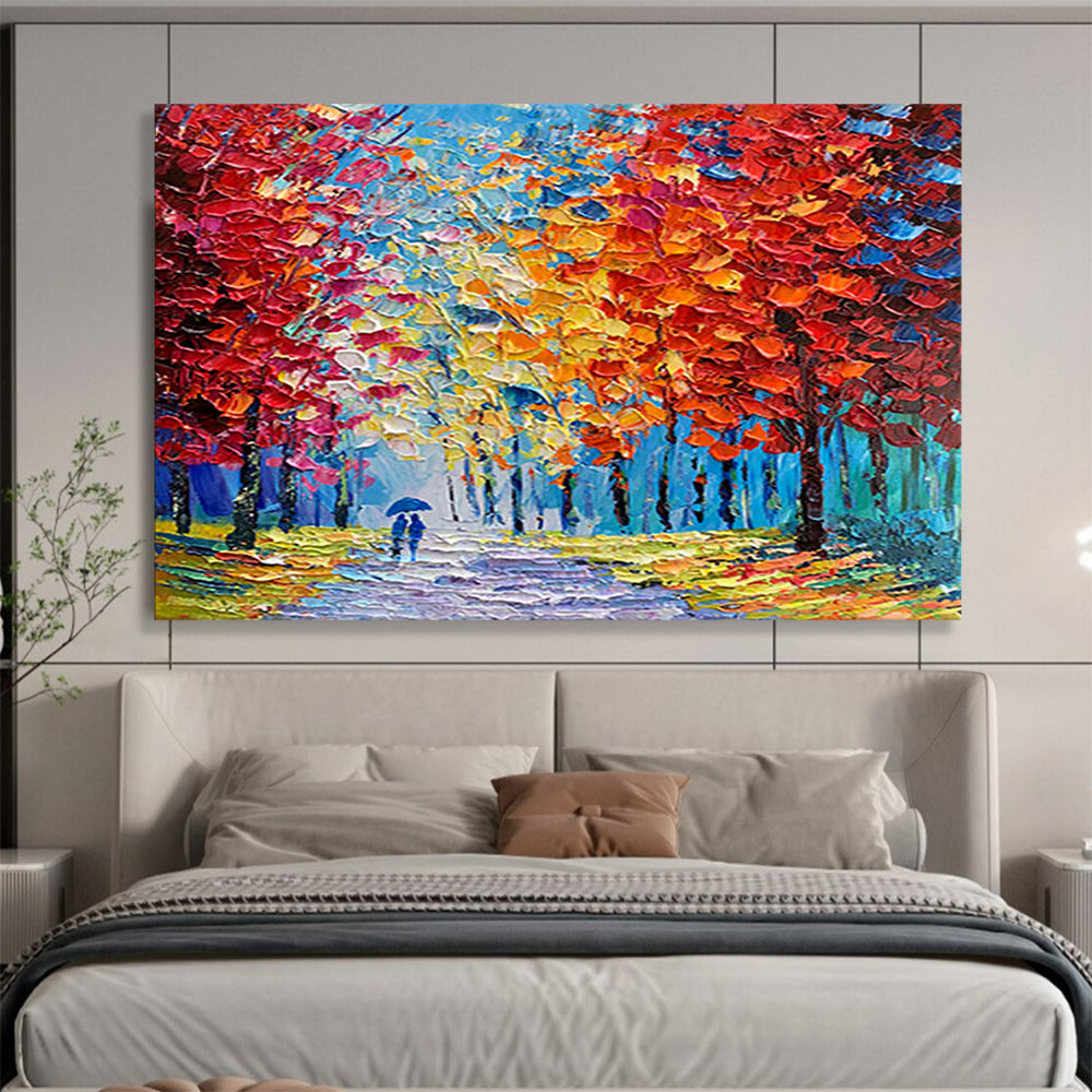 Colorful Autumn Forest Stroll - Romantic Living Room or Bedroom Art DLZ200