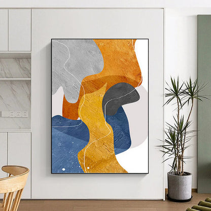 Stately Vertical Hand - Painted Textured Custom Abstract Gem for Dining Room and Living Room DKH1550