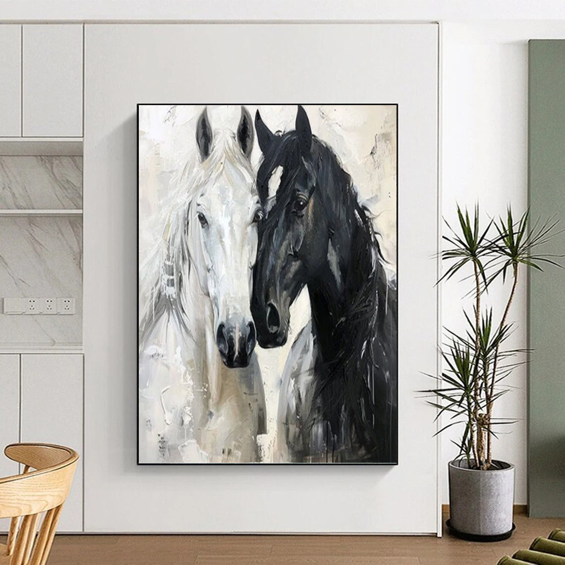 Stylish Hand - Painted Textured Abstract Art on Canvas for Bar & Hotel DKH1401