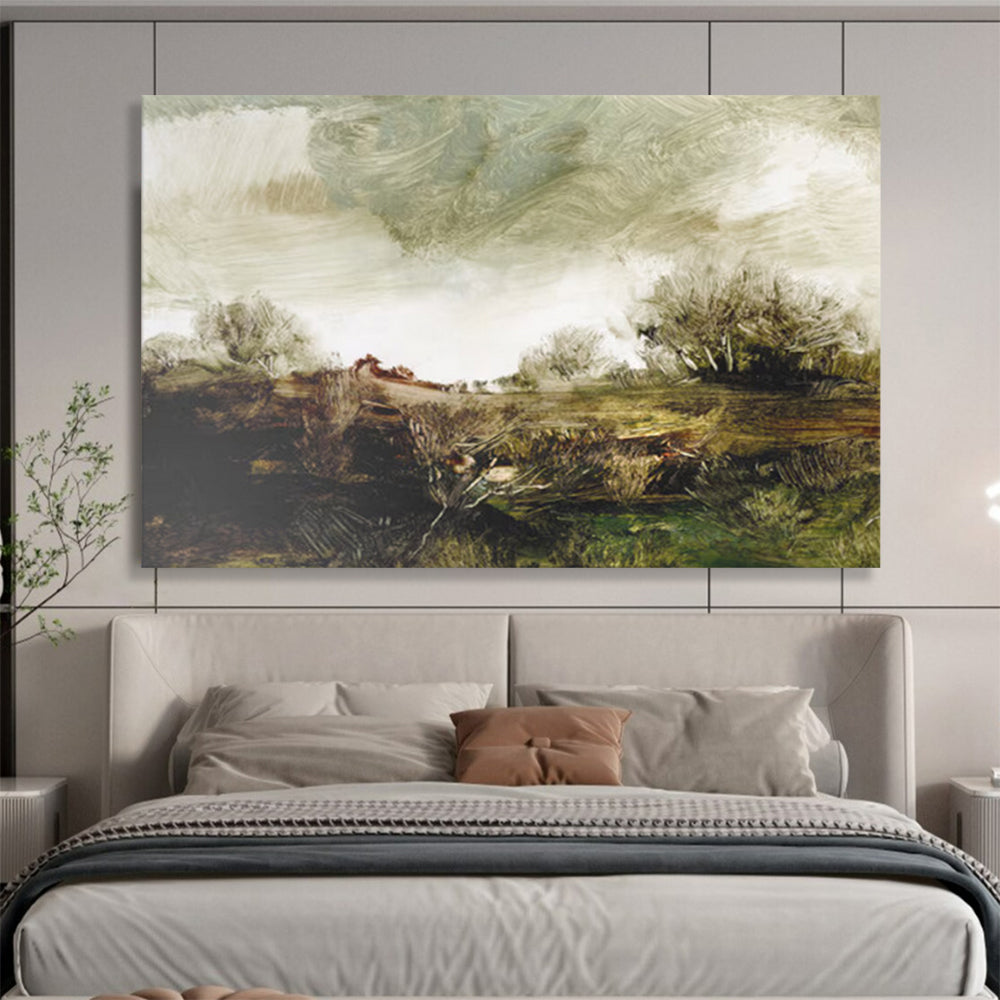 Textured Countryside View - Oversized Rustic Bedroom Decor DLZ122