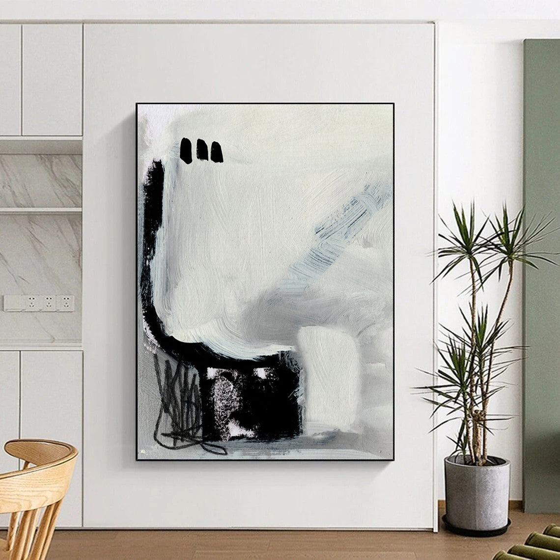 Custom Hand-Painted Abstract Masterpieces: Big Sizes, Textured Details DTP205