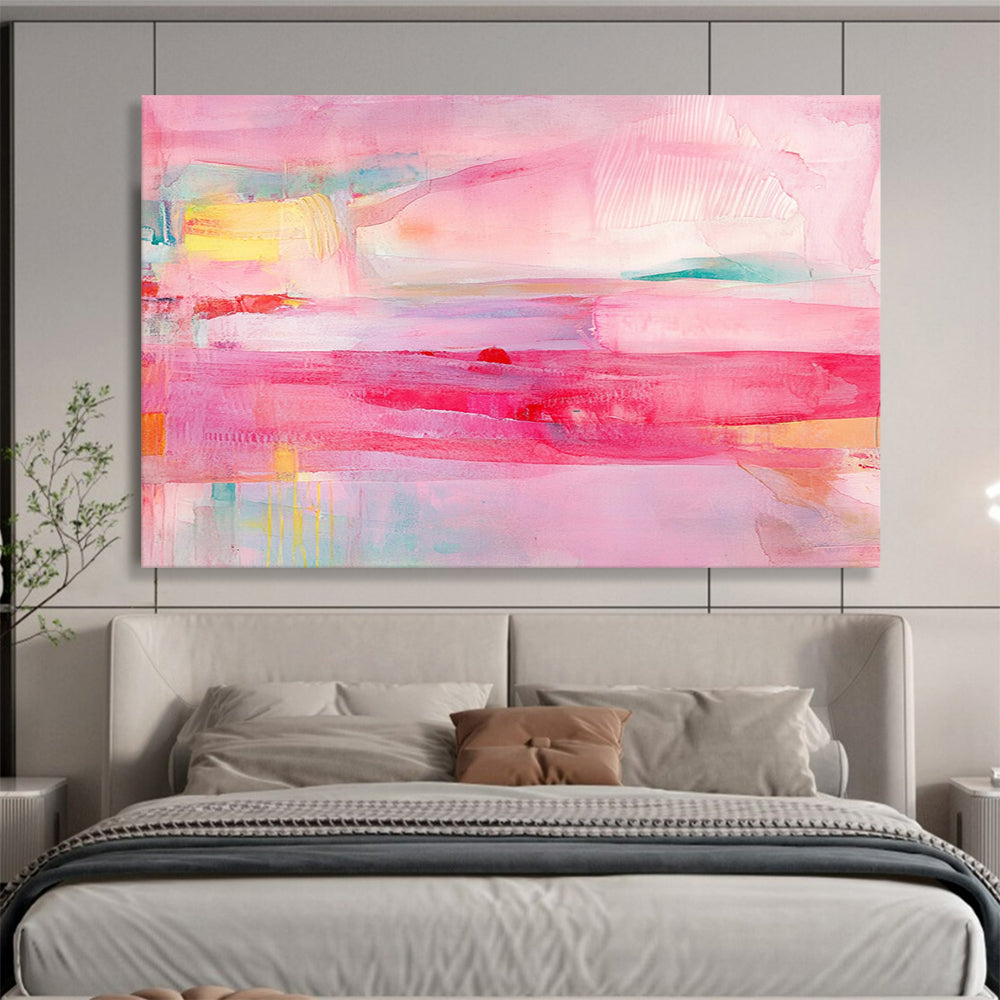Pink and Colorful Abstract Layers - “Blush Dreams” Painting On Canvas HB1451