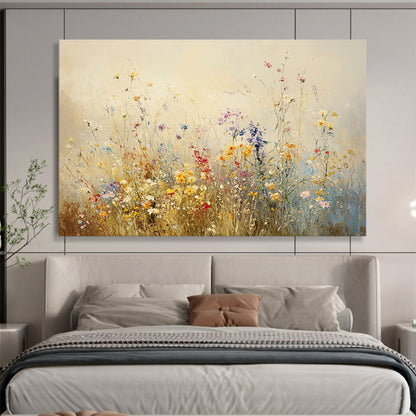 “Soft Wildflower Meadow” - Pastel, Wildflowers, Field Painting On Canvas HB0757