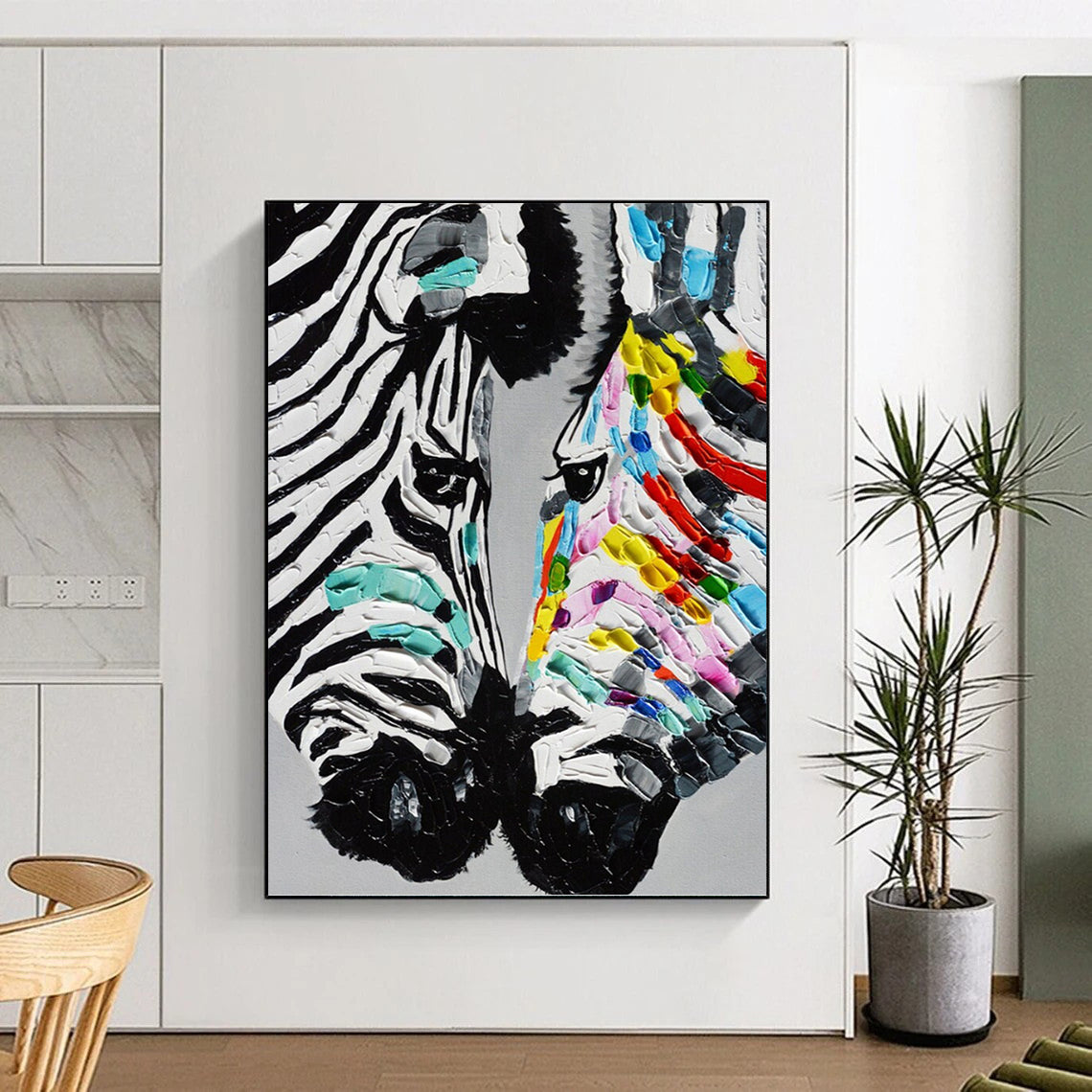 Vast - Sized Vertical Hand - Painted Custom Abstract Requiem (with Dynamic Textures), for Office and Dining Room DKH1545