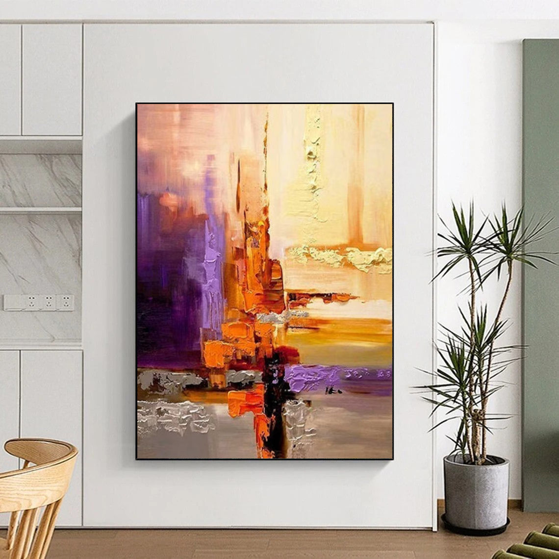 Custom Abstract Artworks: Big Dimensions, Textured Beauty for Living Room & Office DTP278