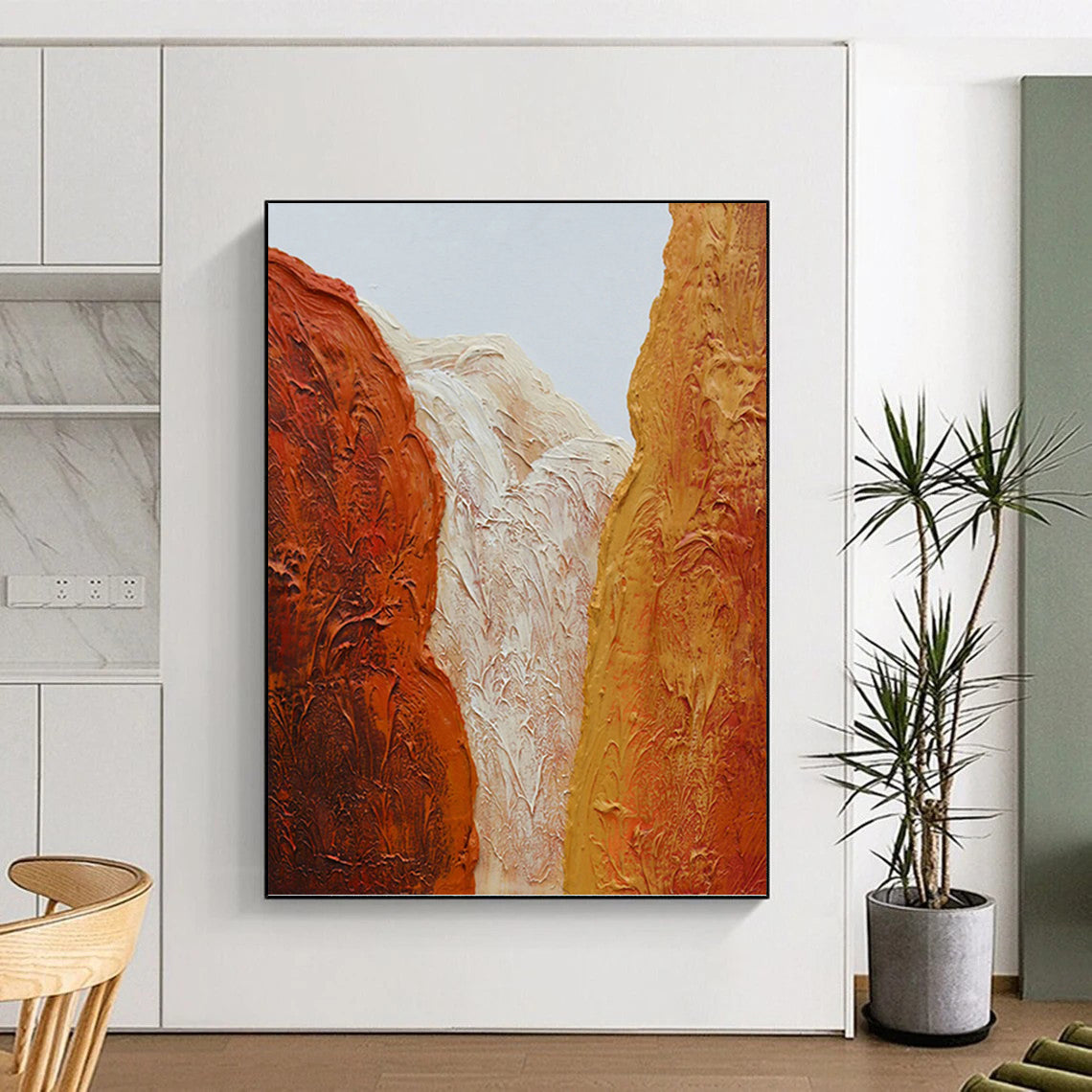 Large - Scale Hand - Painted Textured Abstract for Library & Reading Nook DKH1210