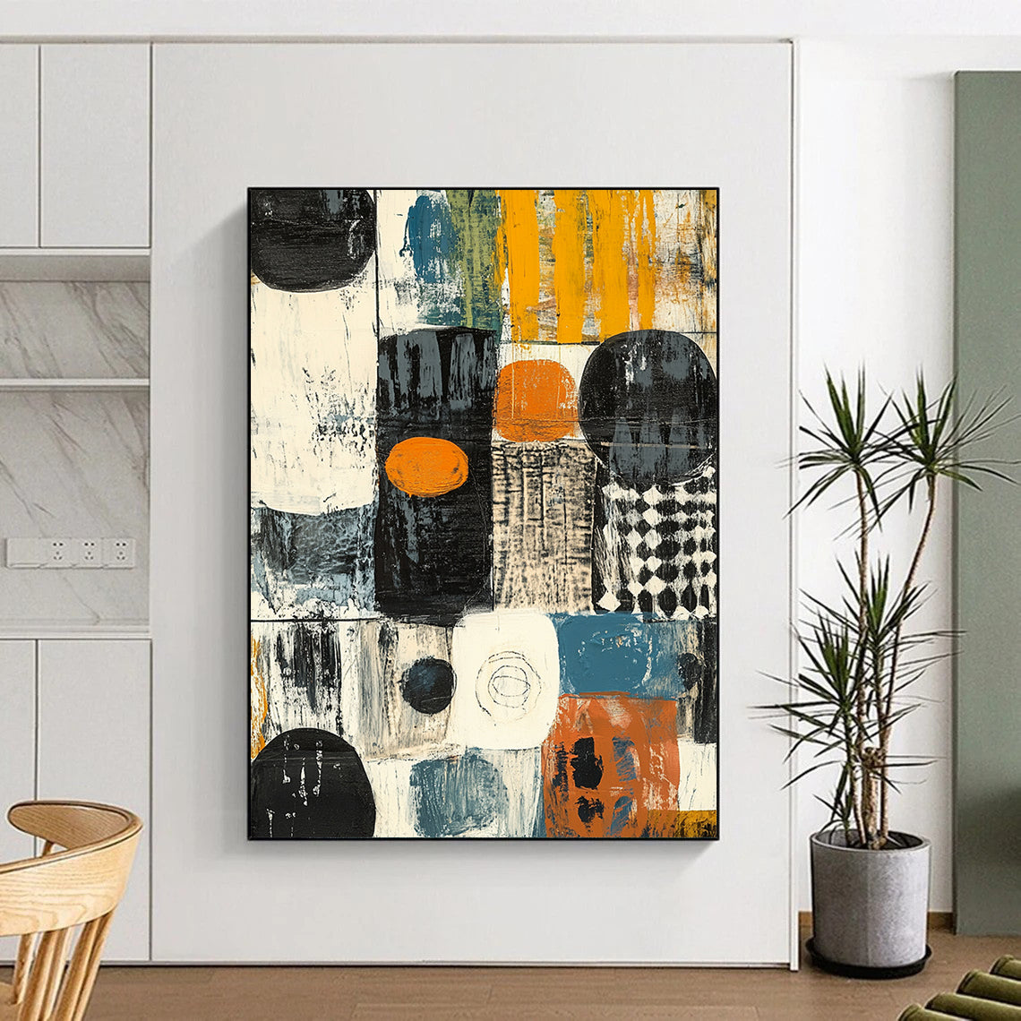 Colorful Abstract Blocks "Playful Composition" Painting On Canvas HB296