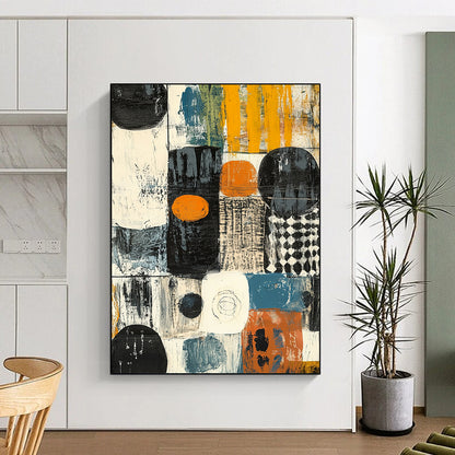 Colorful Abstract Blocks "Playful Composition" Painting On Canvas HB296