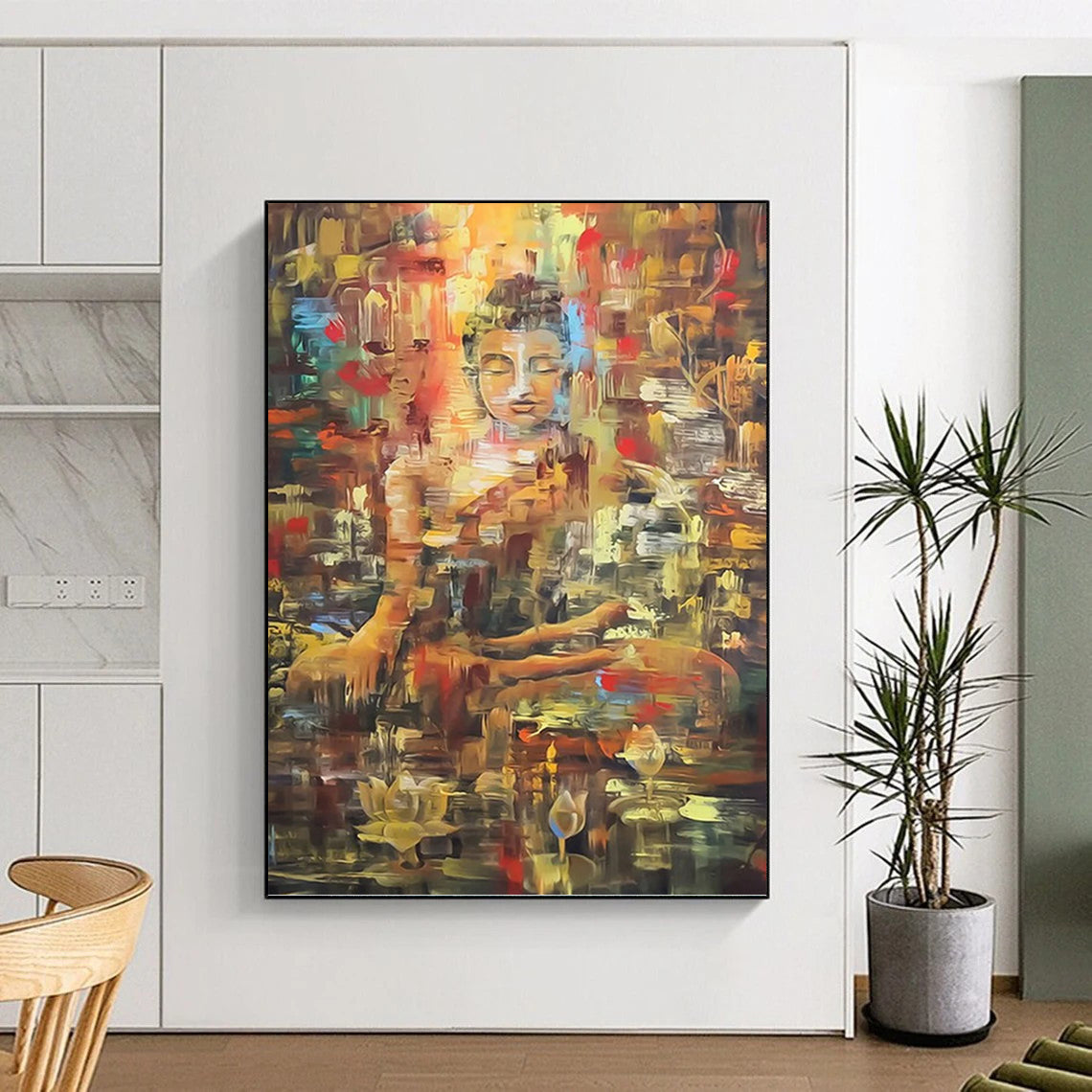 Large Vertical Custom Abstract Hand - Painted Artwork for Living Room and Bar DKH1627