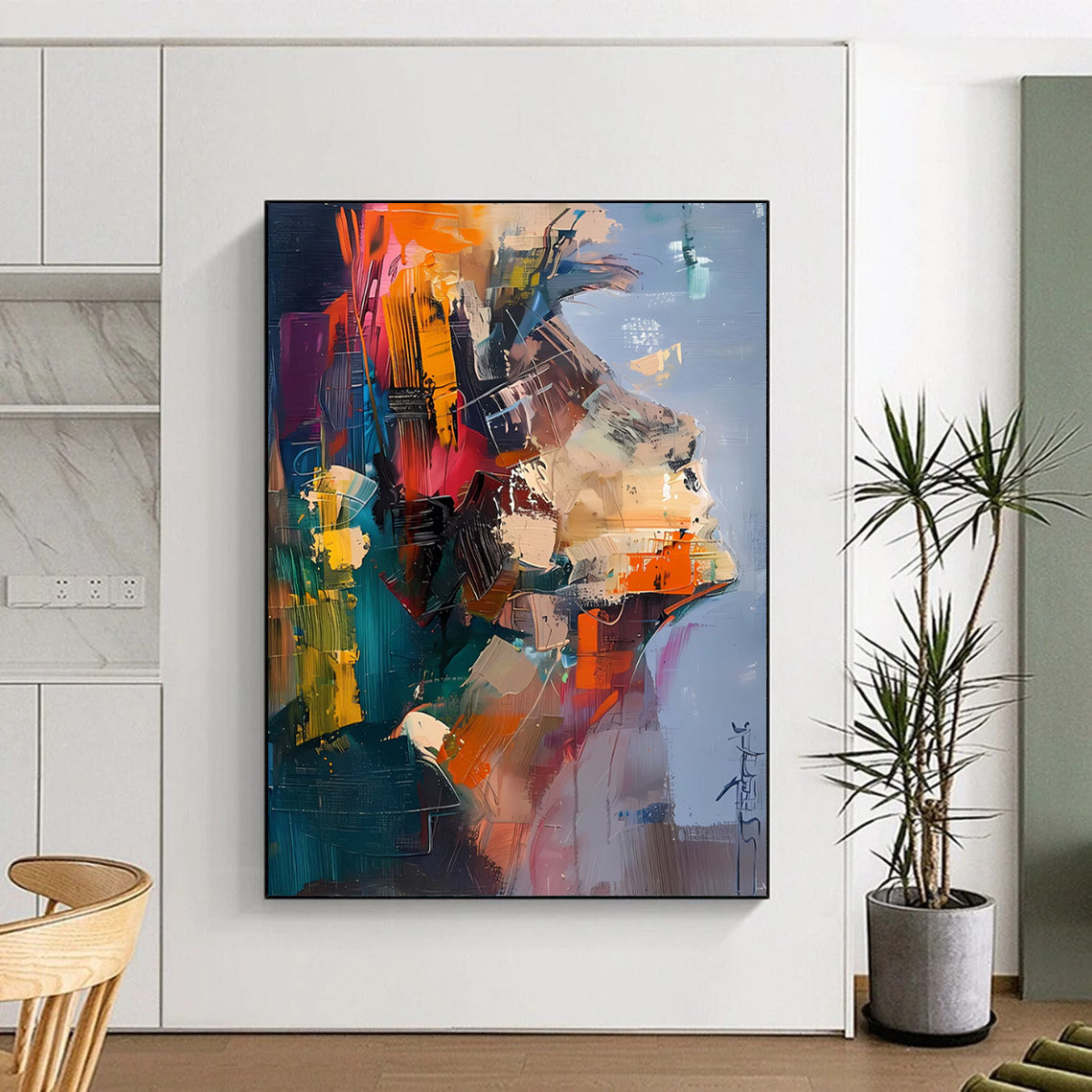 Hand-Painted Large Custom Abstract Creations for Bedroom & Office DTP285
