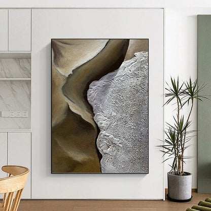 Large - Format Hand - Painted Custom Textured Abstract Painting for Entryway & Hotel Suite DKH0987