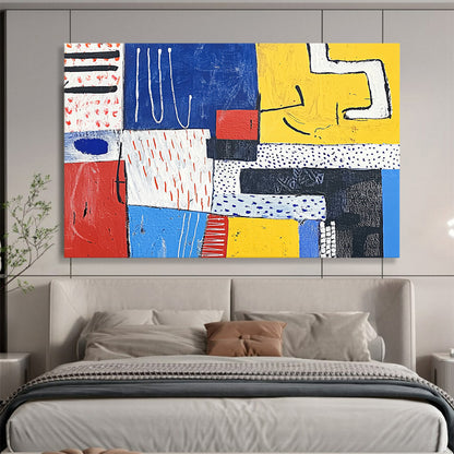 “Color - Block Abstract” - Mixed bright colors, geometric shapes, Abstract Painting On Canvas HB0556