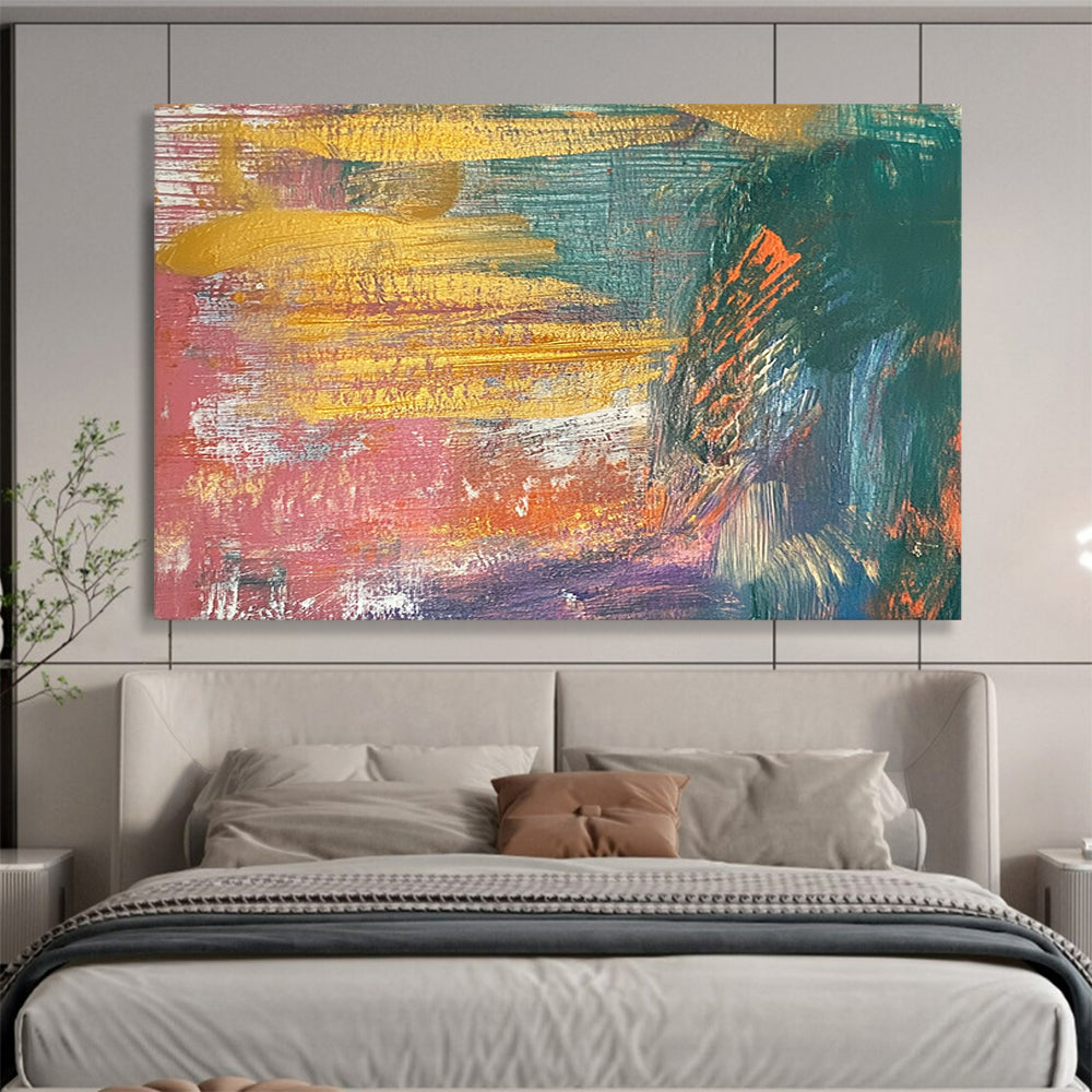 Colorful Abstract Sunset Hues - Vibrant Abstract Painting On Canvas HB0491