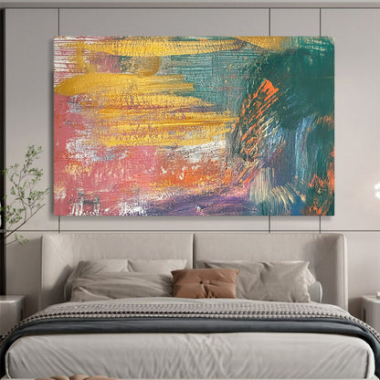 Colorful Abstract Sunset Hues - Vibrant Abstract Painting On Canvas HB0491