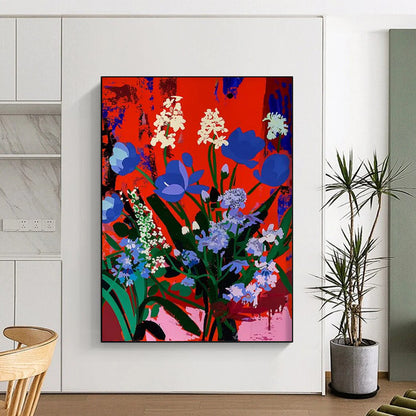 Mystic Grove: Monumental Hand - Painted Textured Custom Abstract Art for Dining Room and Hallway DTP101